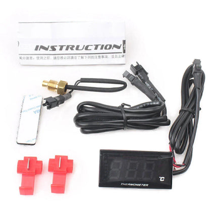 Digital Water Temperature Gauge for Racing Scooter - Red/Blue