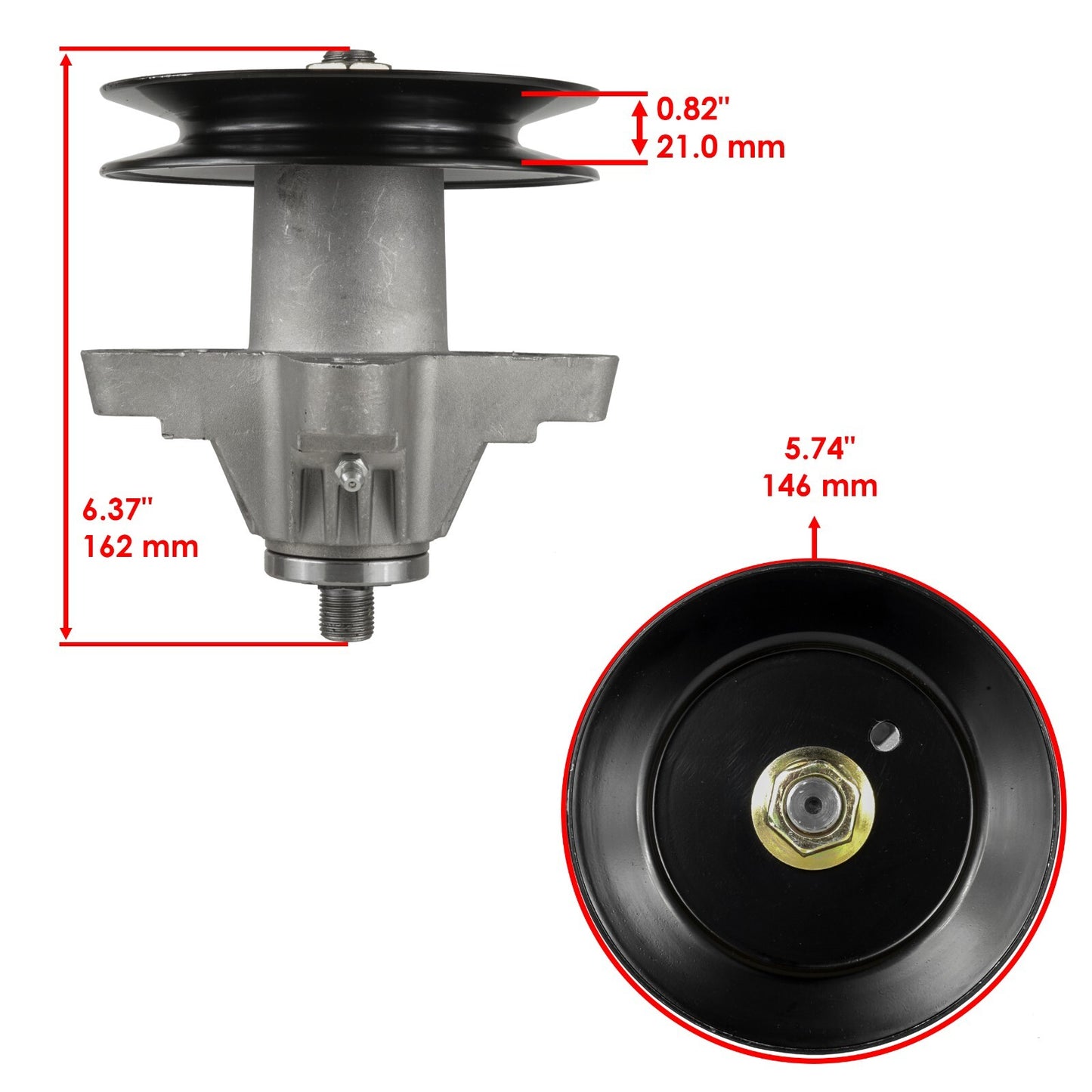 Deck Spindle Assembly with Pulley and Blade for Cub Cadet RZT42 (2005–2005)