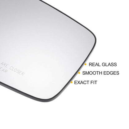 Left Right White Mirror Glass Pair w/ Back Heated for Dodge Ram 1500