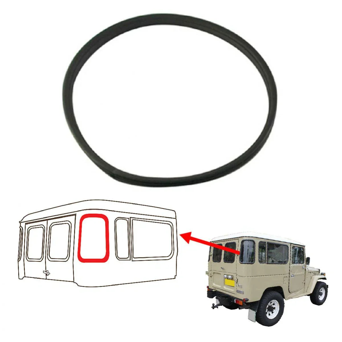Rubber Seals Strip Rear Side Corner Window Door Fits Land Cruiser FJ40 1969-84