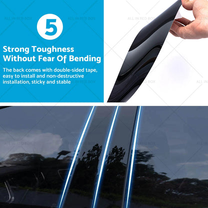 4x Black Pillar Post Covers for 2009-2018 Dodge Ram 1500 Quad Cab