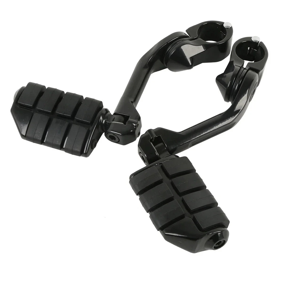 1-1/4" Engine Guards Long Angled Foot Pegs Rest Mount for Harley Touring