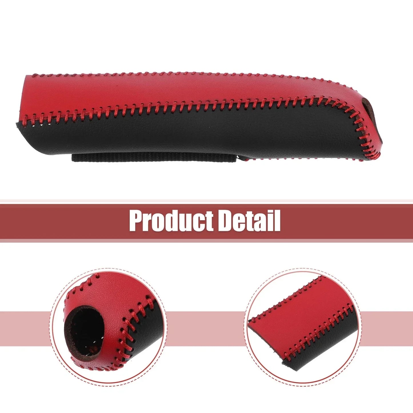 Faux Leather Handbrake Cover for Honda Civic 2006-2011 Black Red