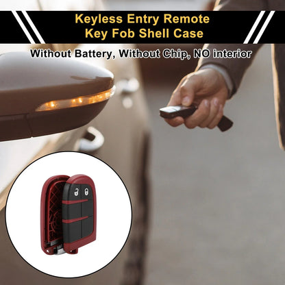 Key Fob Shell Case for Dodge Charger 2016 (2016) - 2 x Button Black Red