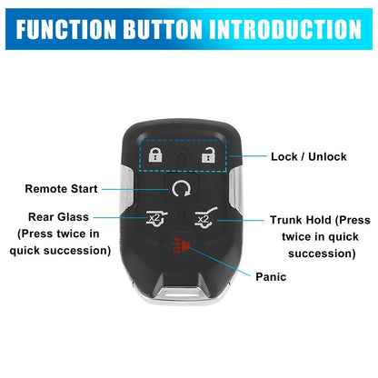 GMC Yukon XI & Chevrolet Tahoe 6 Button Key Shell Case (2015-2020)