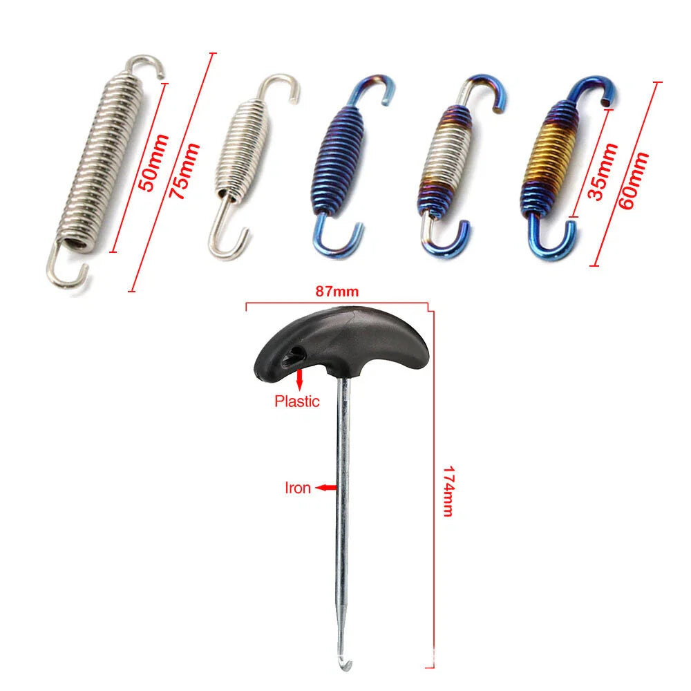 Stainless Steel Exhaust Pipe Muffler Mounting Springs Hooks for Motorcycle