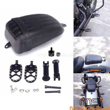Rear Passenger Seat Cushion & Foot Pegs for Harley FXBRS FLHCS FLFB FLFBS (2018-2023)