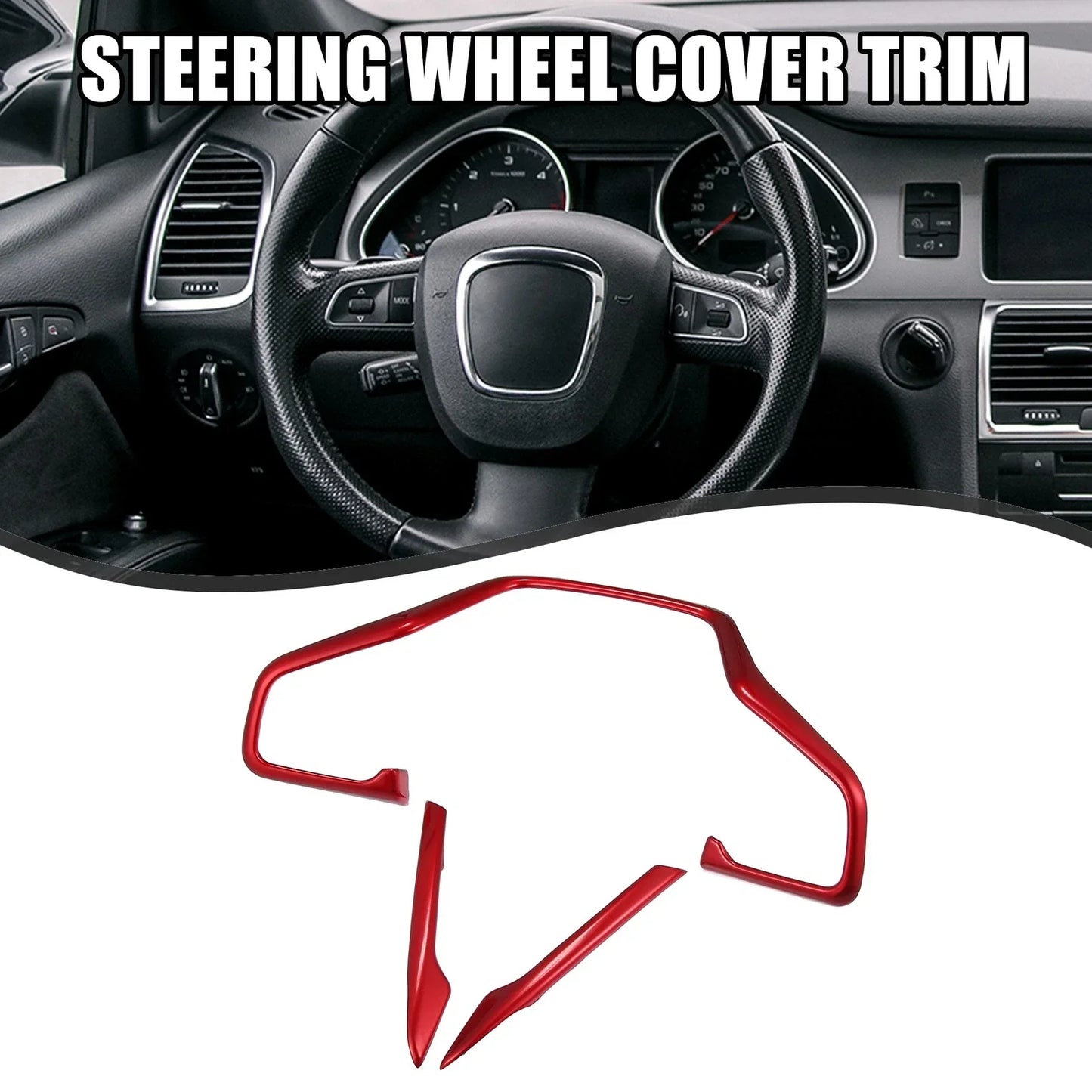 3 x Front Car Steering Wheel Cover Trim for Honda Civic (2016-2021)