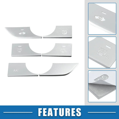 AC Button Cover Trim for Honda Civic 11th Gen (2022-2023) - Aluminum Alloy Silver