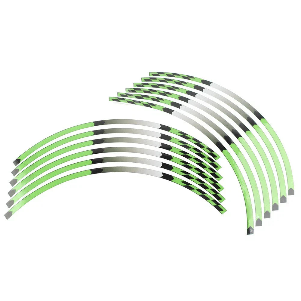 17" Rim Stripes Wheel Tape Decals Green for KAWASAKI NINJA 1000 250 300 (2011-2023)