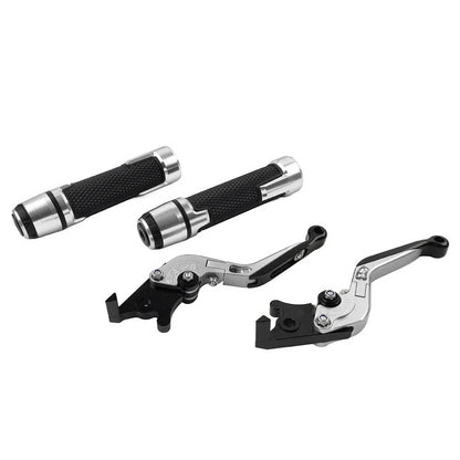 Silver Extendable Brake Clutch Levers & Handlebar Grips for Kawasaki Z1000
