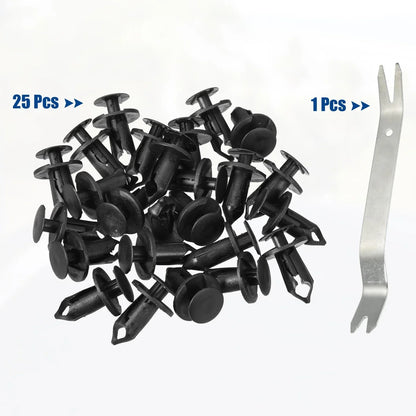 25 x Push Type Rivet Retainers for Dodge Honda Bumper Fender Fasteners