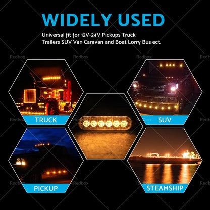 4 x LED Strobe Flash Lights for Car Truck Emergency Warning Amber