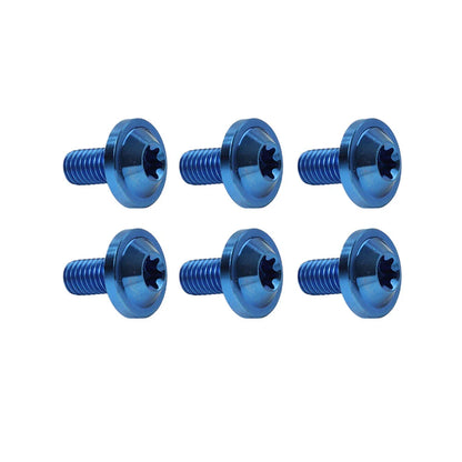 6 x Blue Titanium Alloy M5x25mm Torx Head Bolts for Bike Motor