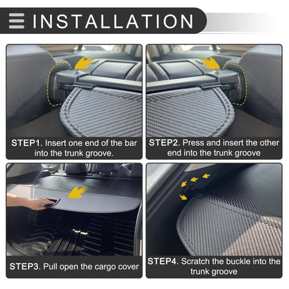 Retractable Cargo Cover for Hyundai Palisade 2020-2024 - Black Carbon Fiber