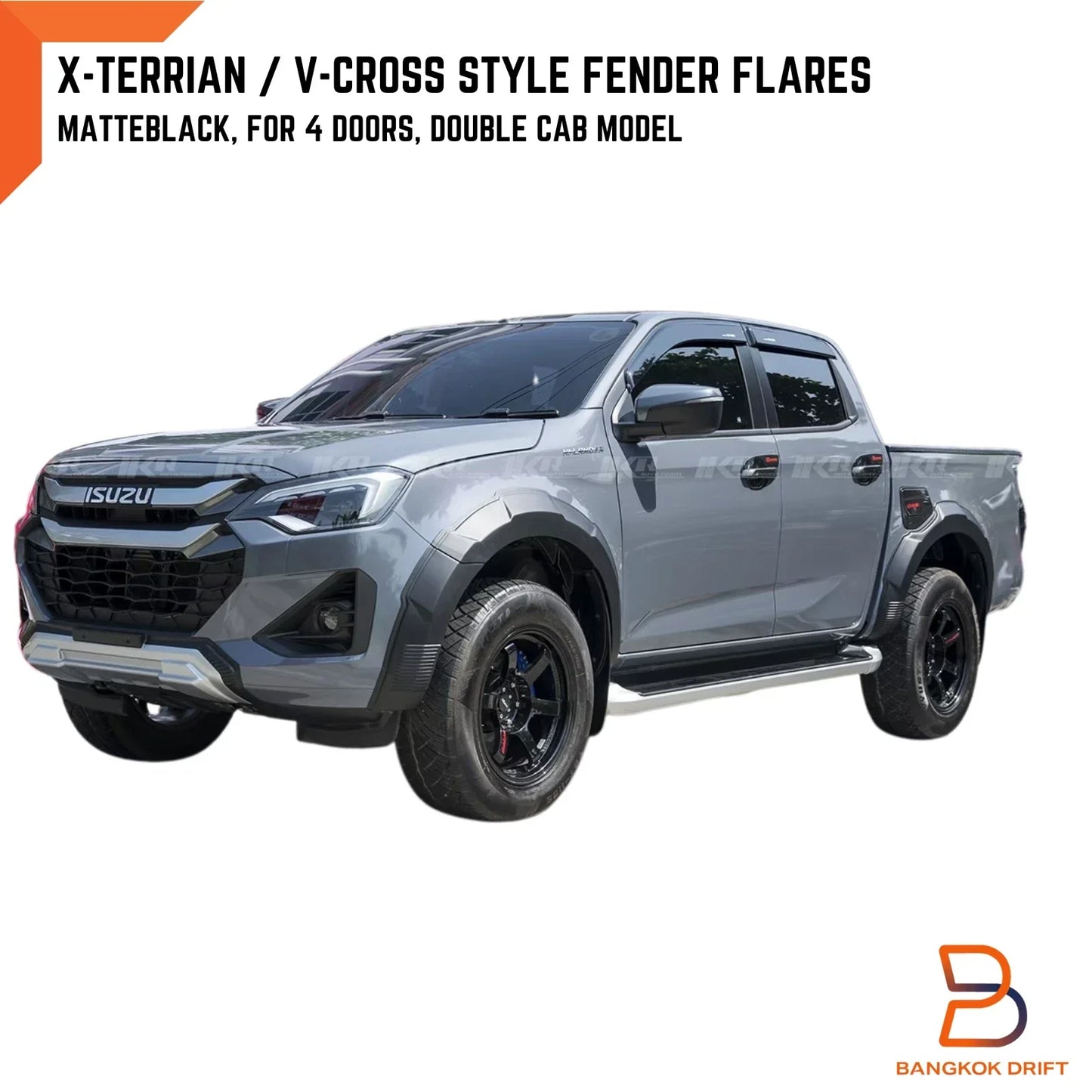 Matte Black Wheel Arch Flares for Isuzu D-Max X-Terrain LS-U (2024-2025)