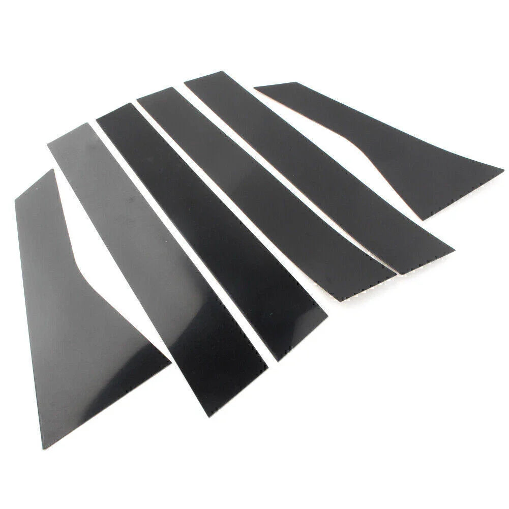 6 x Black PC Pillar Post Door Window Trim Covers for Honda Accord (2018-2020)