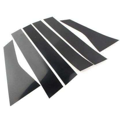 6 x Black PC Pillar Post Door Window Trim Covers for Honda Accord (2018-2020)