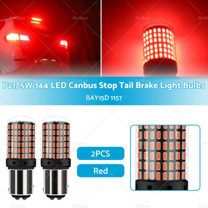 P21/5W BAY15D 1157 Red LED Brake Light Bulbs for Car (No Error)
