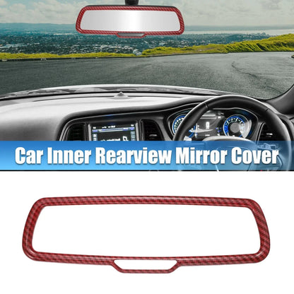 Rearview Mirror Cover ABS Red Carbon Fiber for Dodge