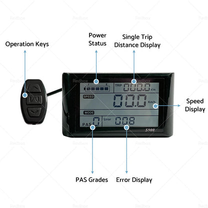 S900 Ebike LCD Display Speed Meter for Electric Bicycle