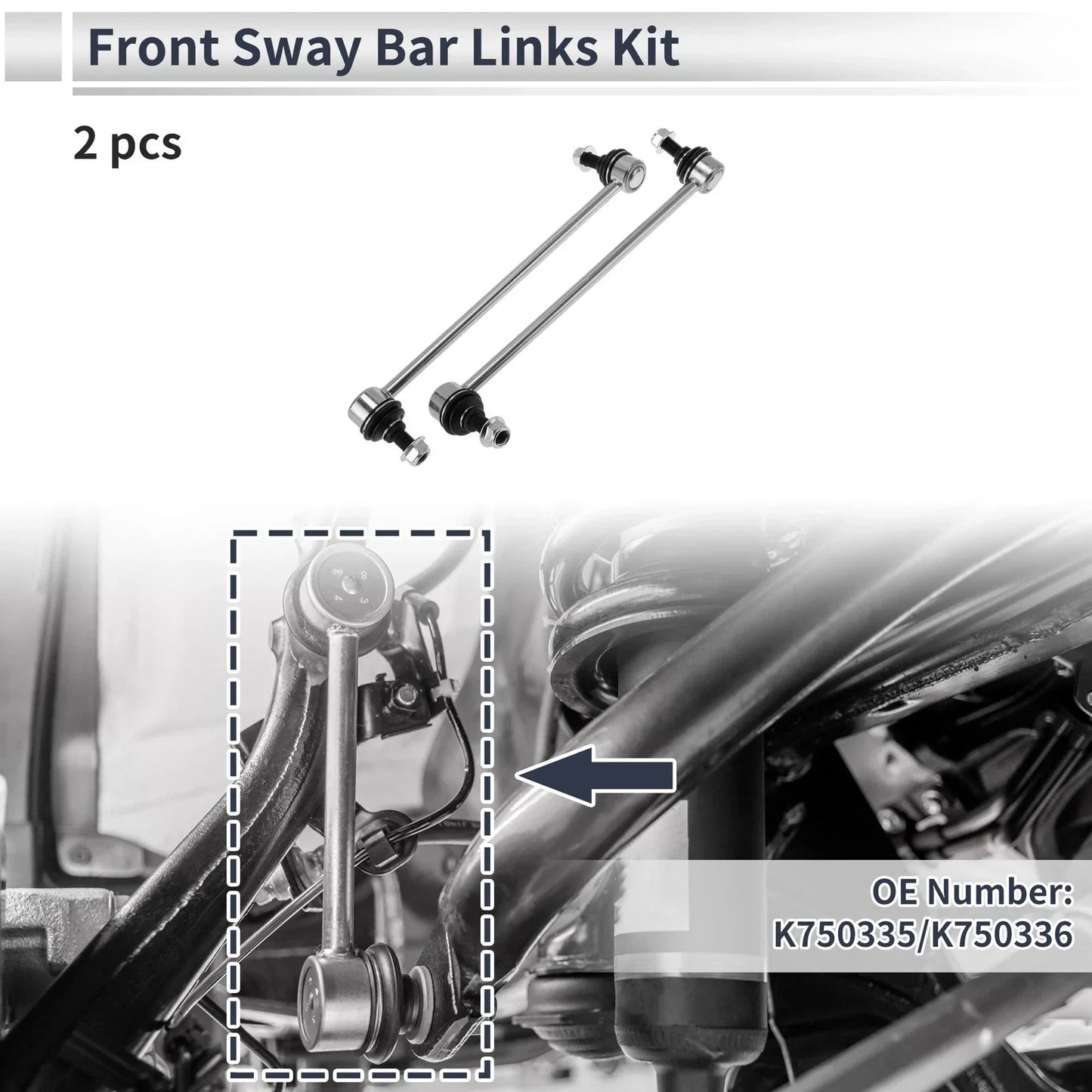 Stabilizer Bar Links for Mercedes-Benz C230 (2003-2010) - 2 x No Bushing