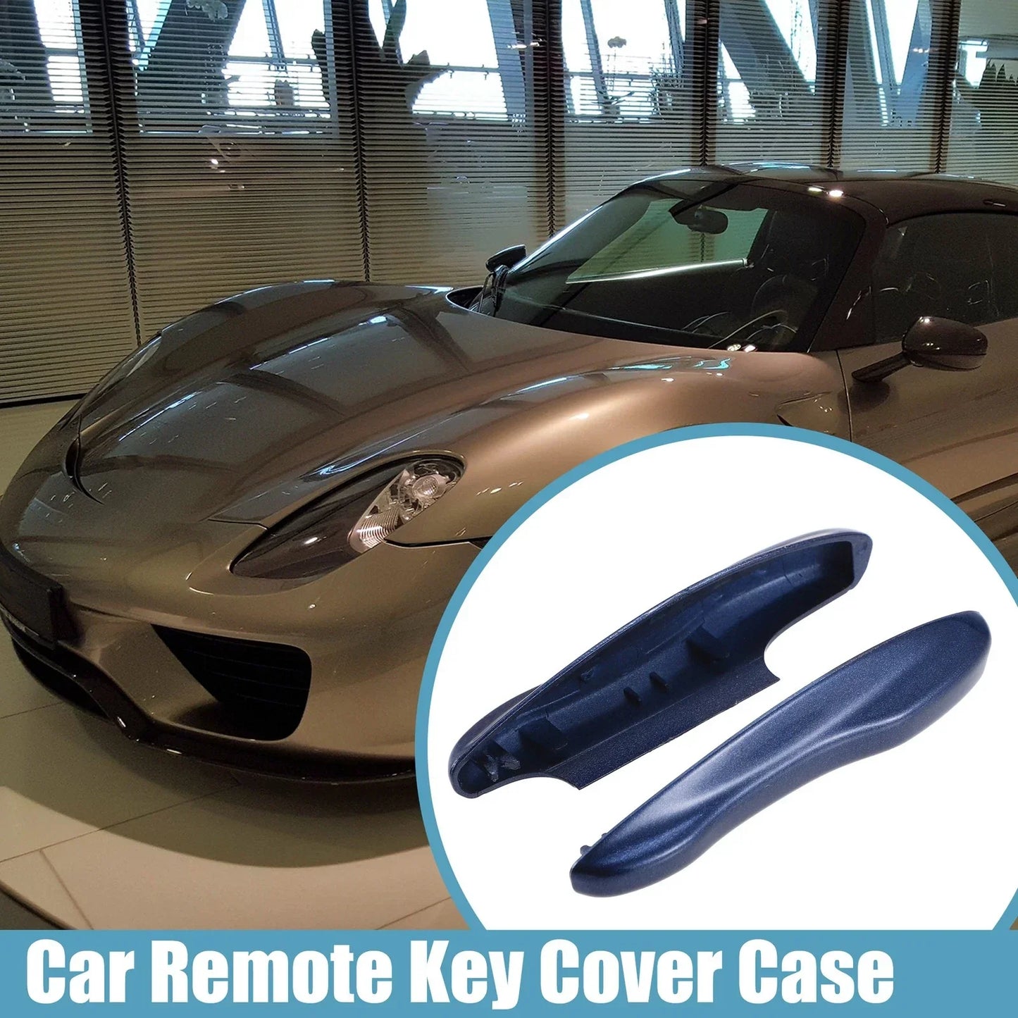 Car Remote Key Side Cover Case Set for Porsche Taycan 911 (2020-2021) Blue