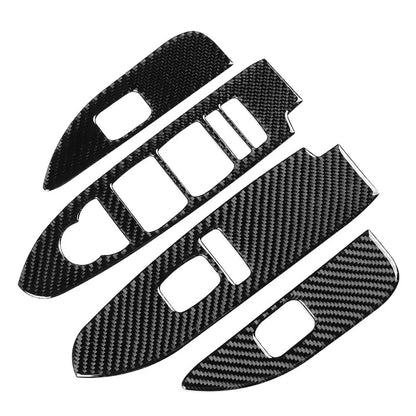 4Pcs Carbon Fiber Front Window Control Covers for Cadillac CTS 08-13