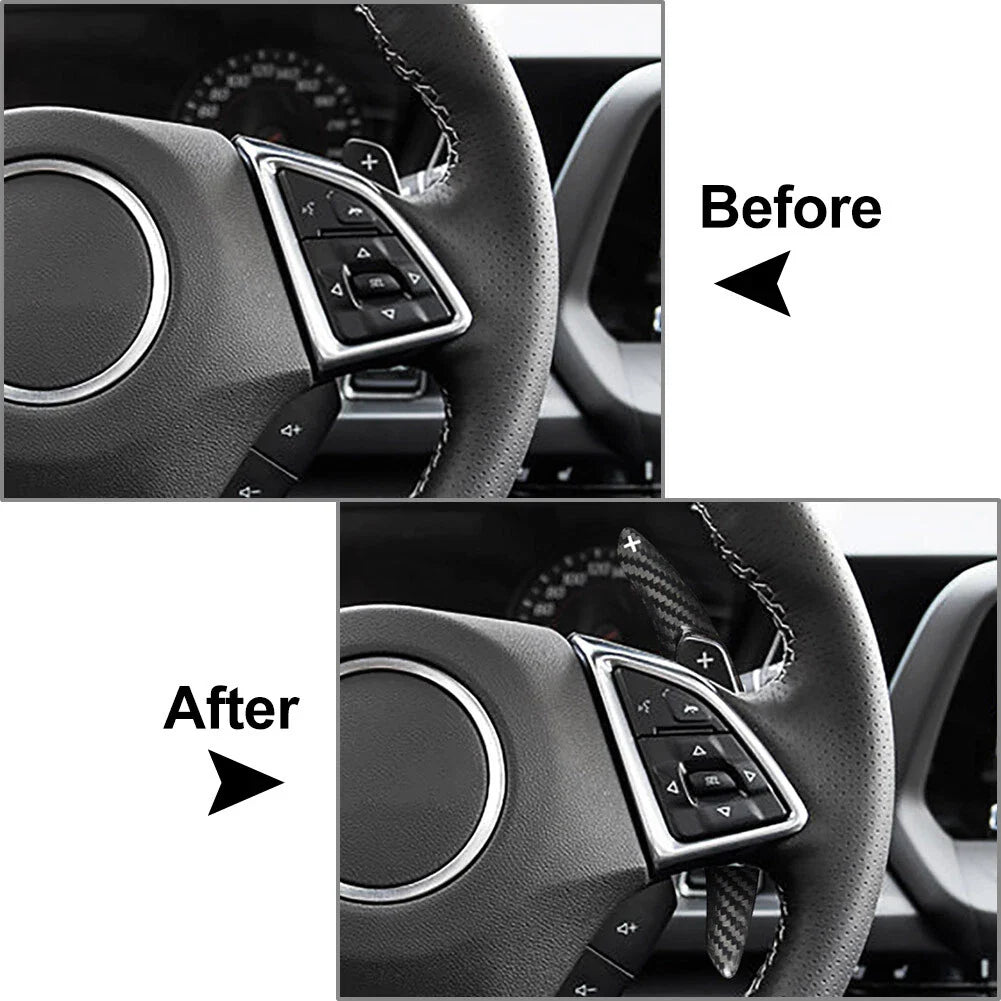 Red Carbon Fiber Steering Wheel Shift Paddle for Chevrolet Camaro (2016-2022)