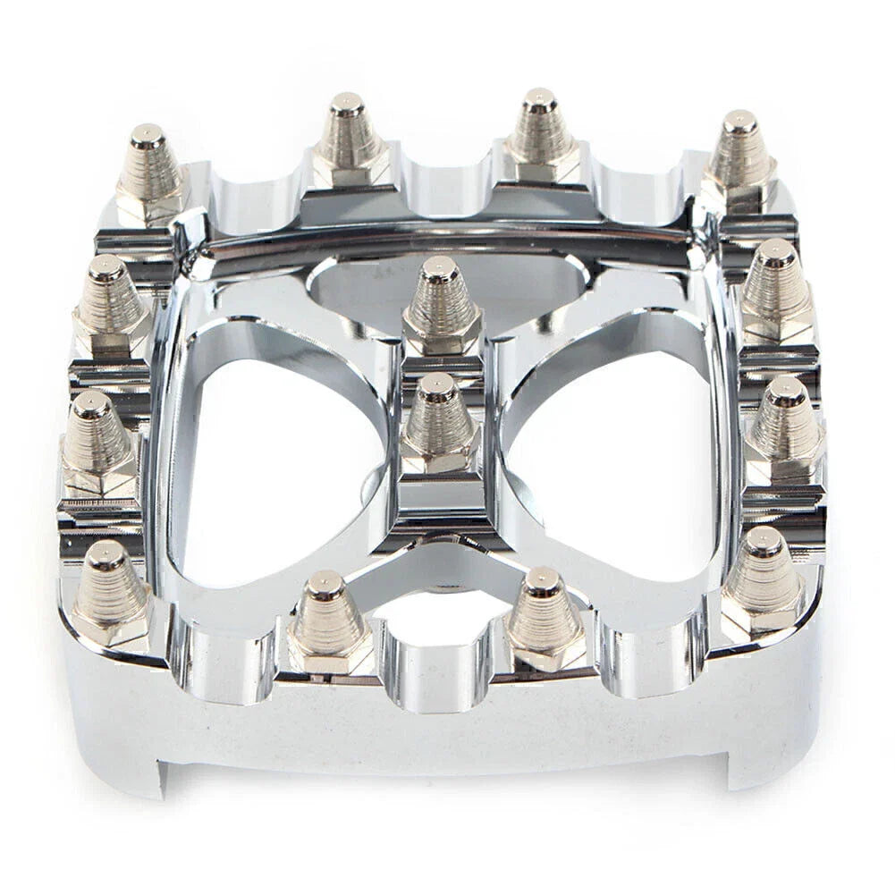 Chrome MX Style Brake Pedal Pad Cover for Harley Softail Dyna Sportster