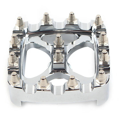 Chrome MX Style Brake Pedal Pad Cover for Harley Softail Dyna Sportster
