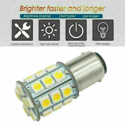 10 x CE BA15D 27SMD Red RV Marine Boat Trailer Light Bulbs