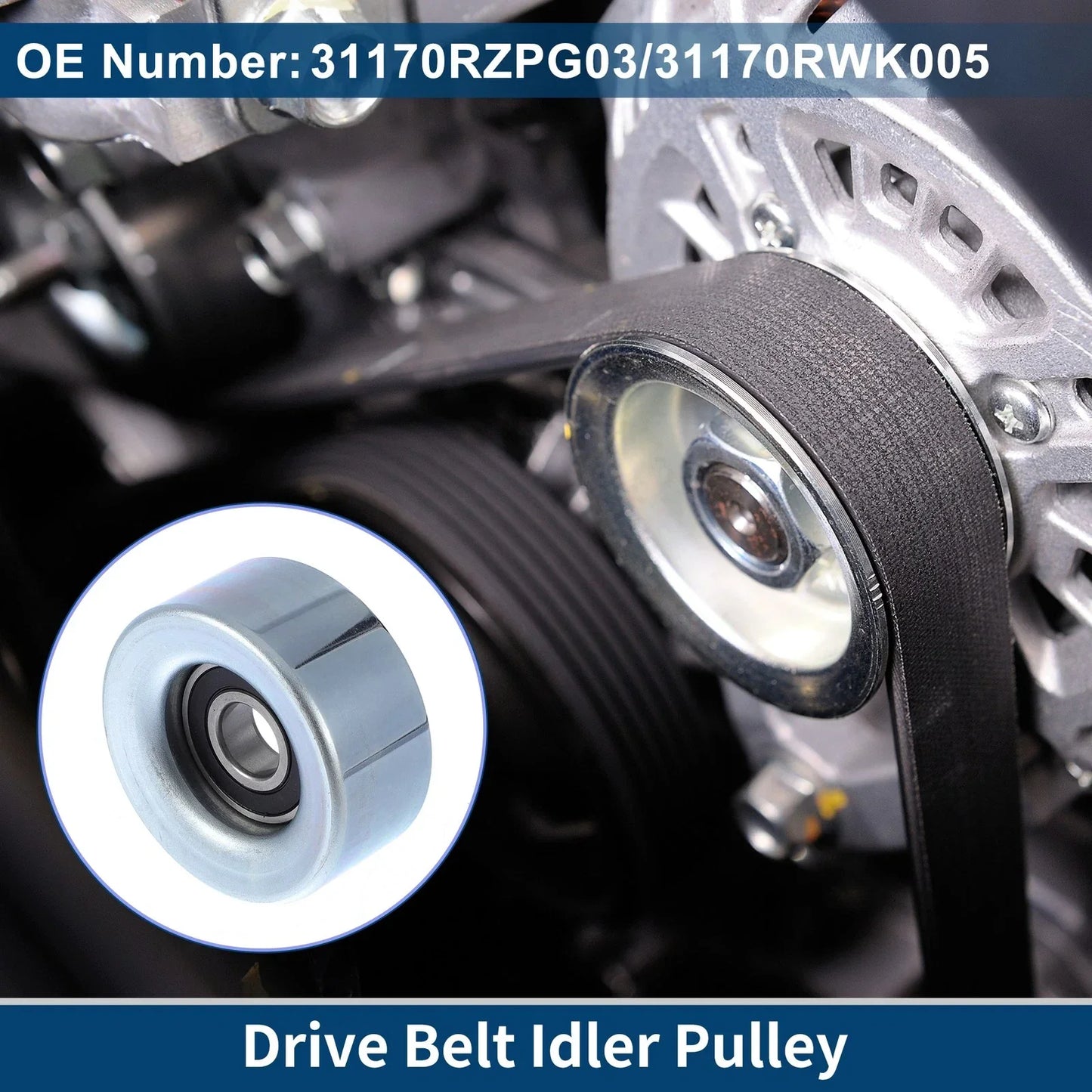 Drive Belt Idler Pulley for Honda Civic (2007-2011) - 1 x Quality Replacement