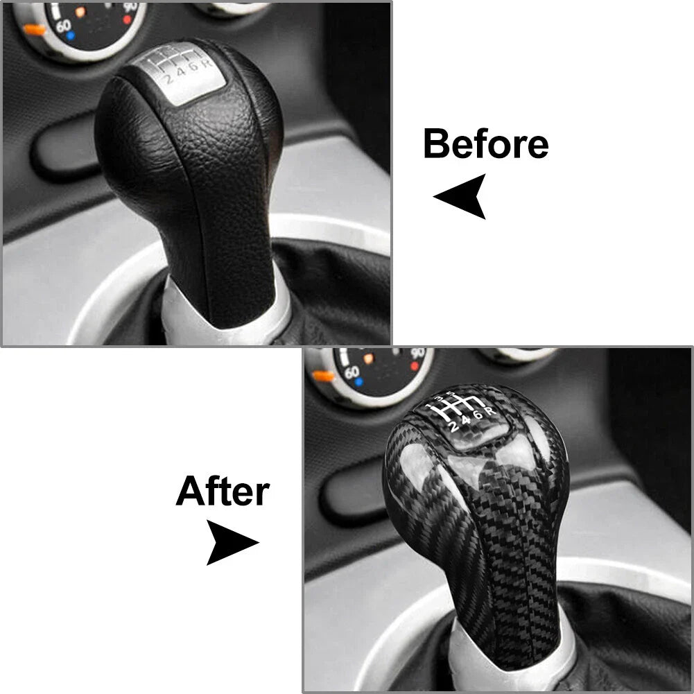 4Pcs Carbon Fiber Gear Shift Knob Cover Trim for Nissan 350Z Z33 (2003-2009)