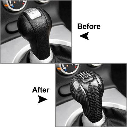 4Pcs Carbon Fiber Gear Shift Knob Cover Trim for Nissan 350Z Z33 (2003-2009)