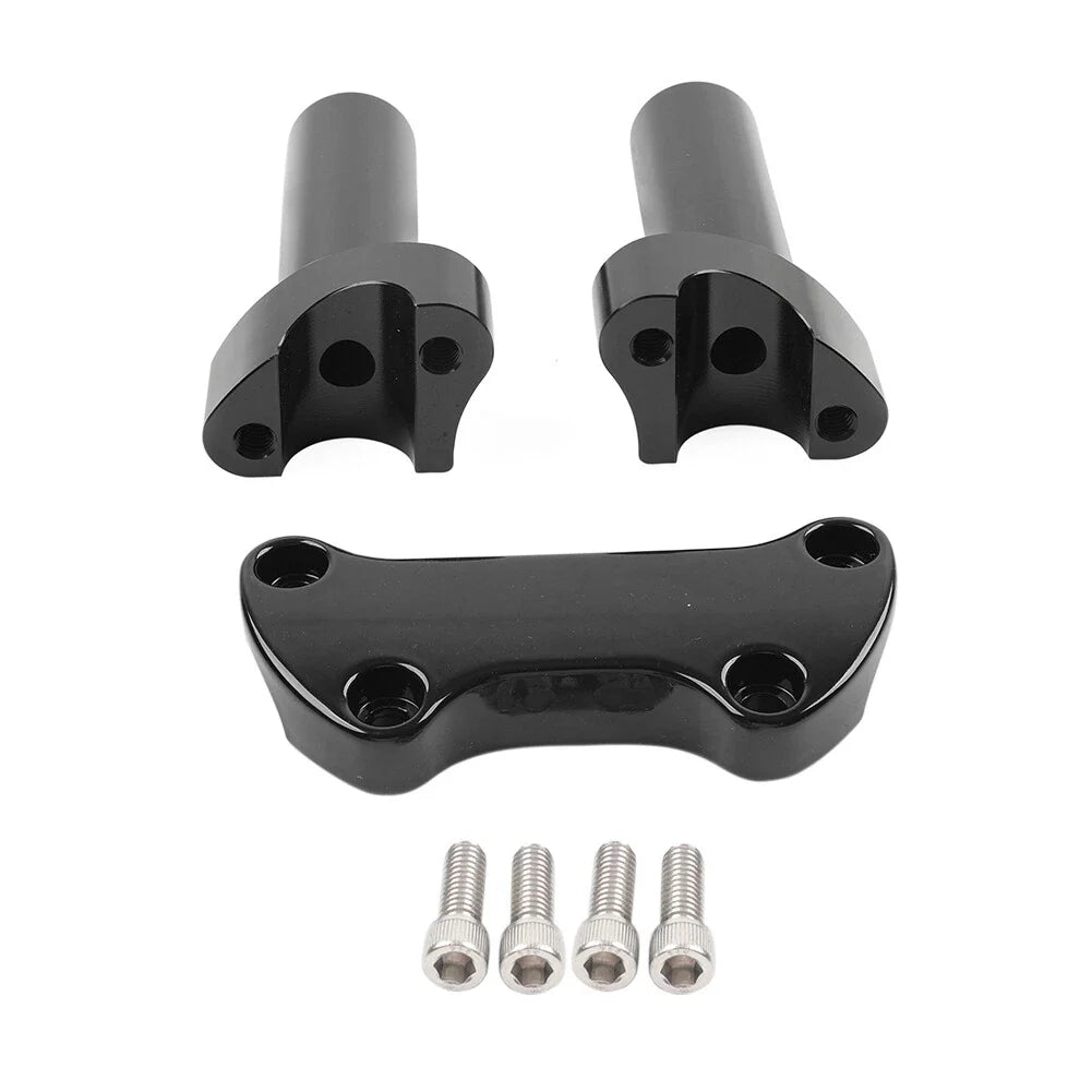 4" Handlebar Risers Flat Clamp Mount for Harley Sportster Dyna Softail