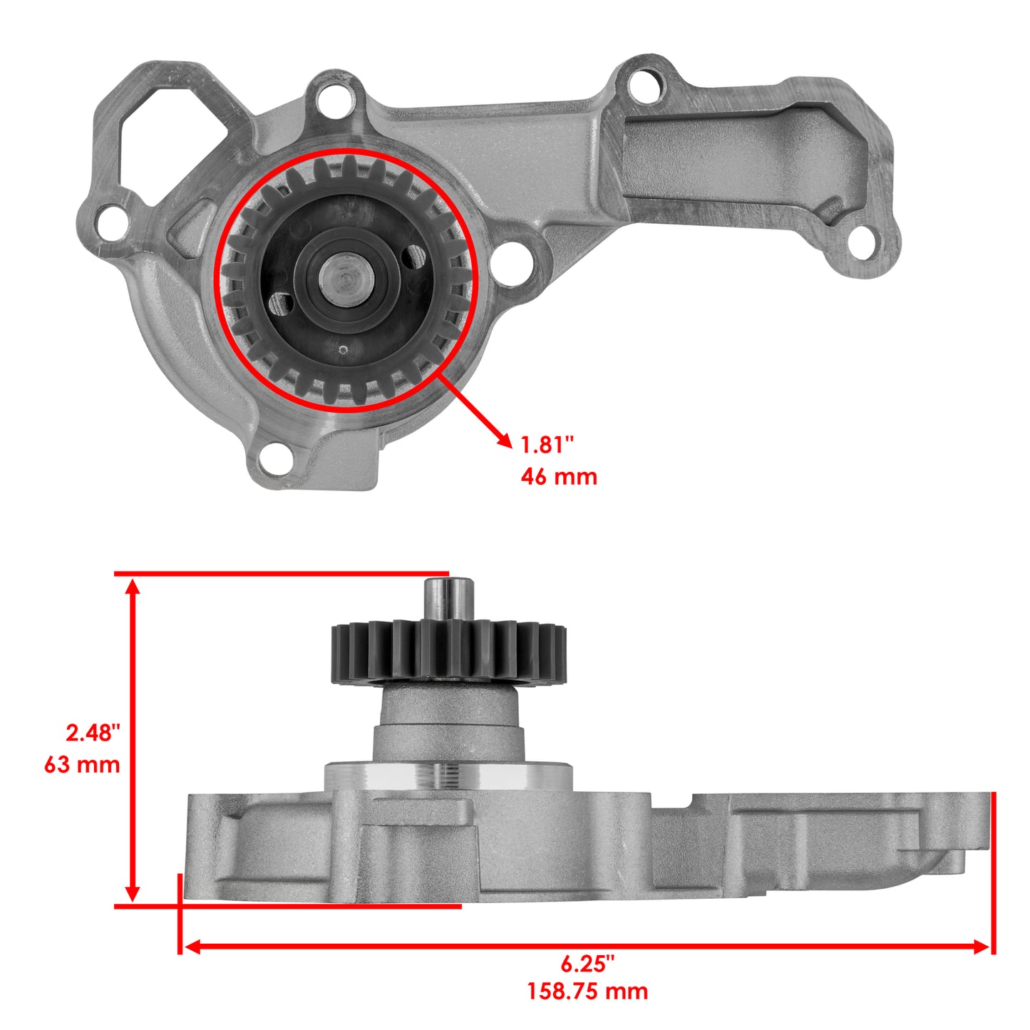 Caltric Water Pump Replacement for John Deere 2500 2500A 2500B (2012–2012)