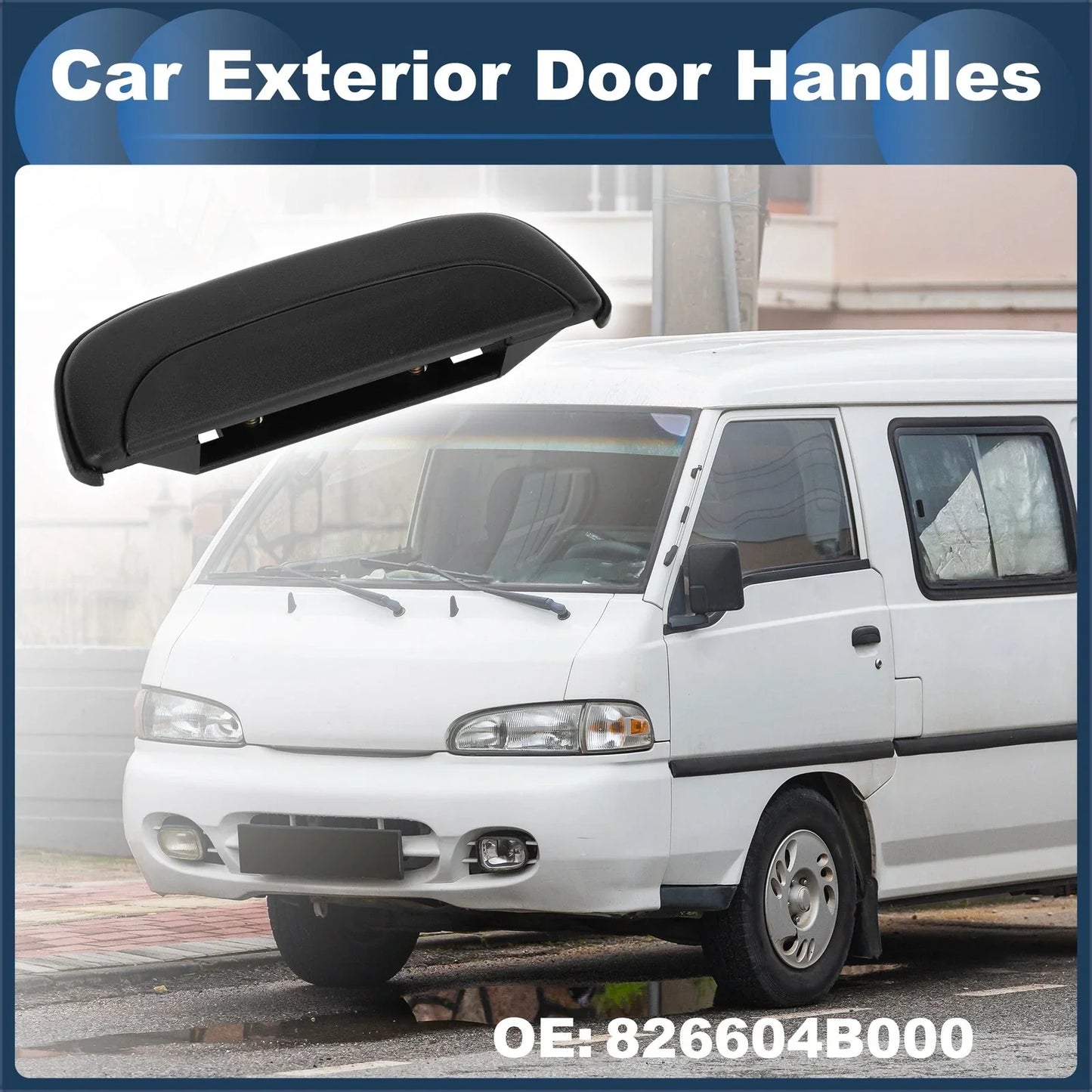 Front Right Exterior Door Handle for Hyundai PORTER (1993-1997) - Black, 1 x