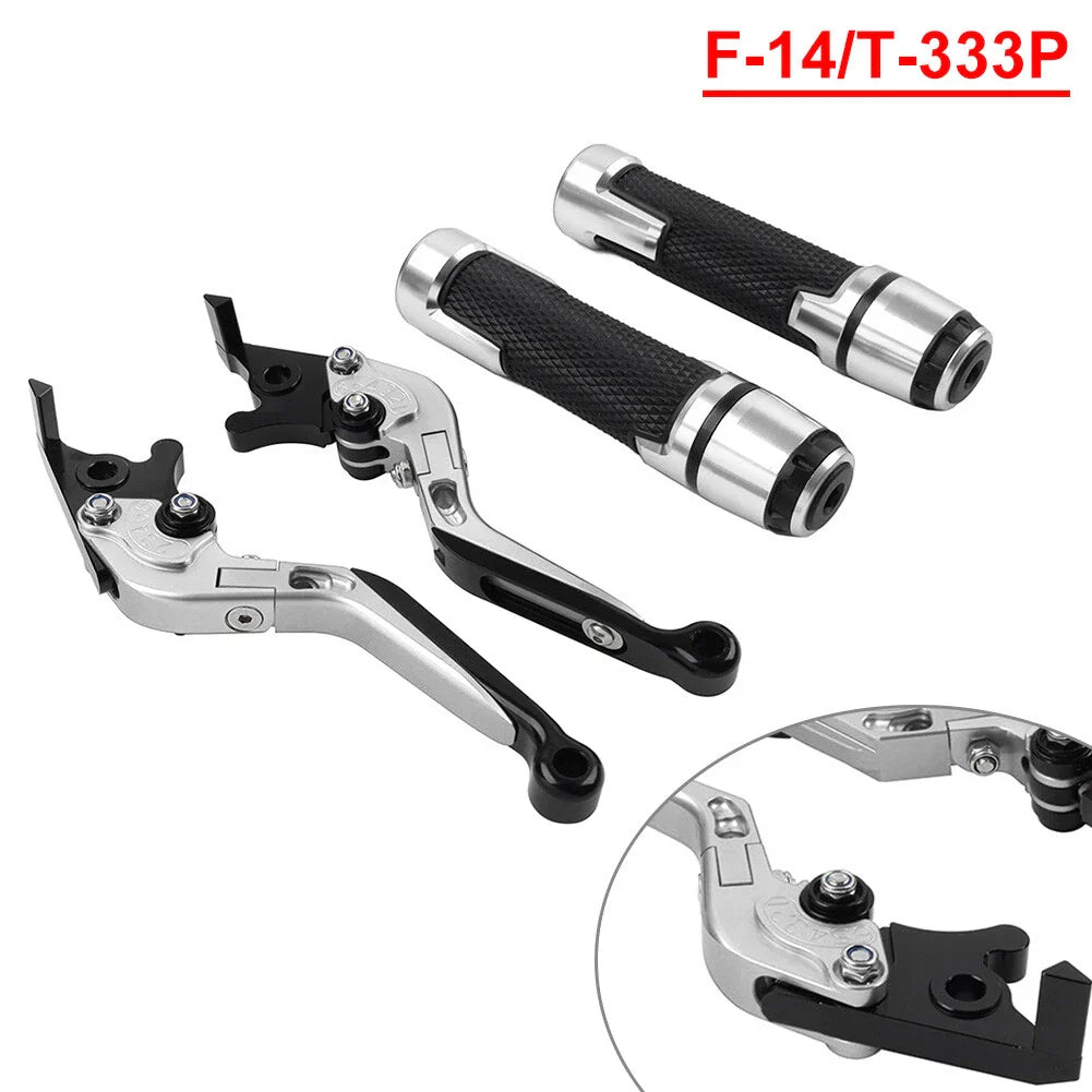 Silver Extendable Brake Clutch Lever Grip Set for Street Twin (2016-2023)