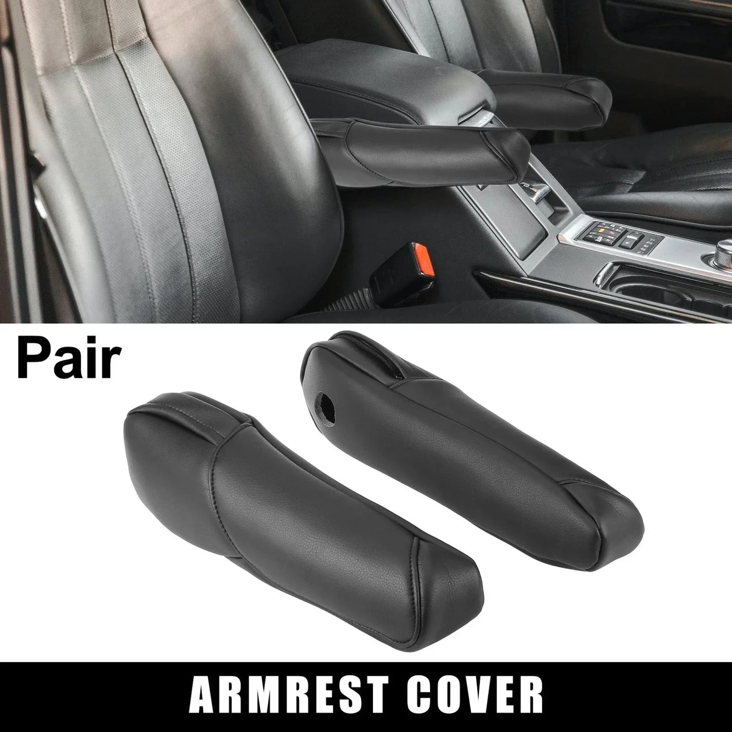 Front Seat Armrest Covers for Honda CR-V (2007-2009) - 1 Pair Black