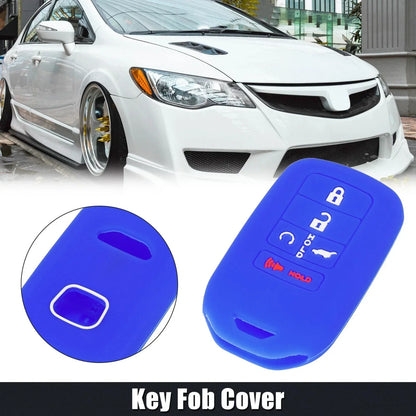 5 Button Key Fob Cover Case Blue for Honda Accord Civic CR-V (2016-2023)