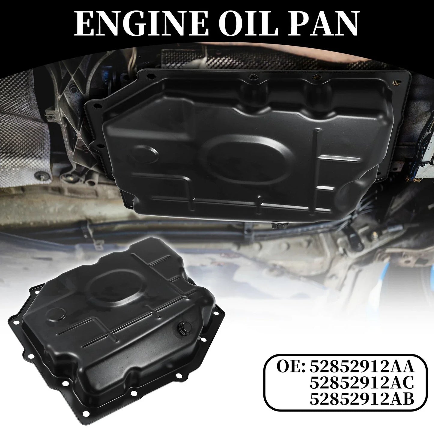 Engine Oil Pan for Dodge Challenger 2009-2010 - No.52852912AA/52852912AC Black
