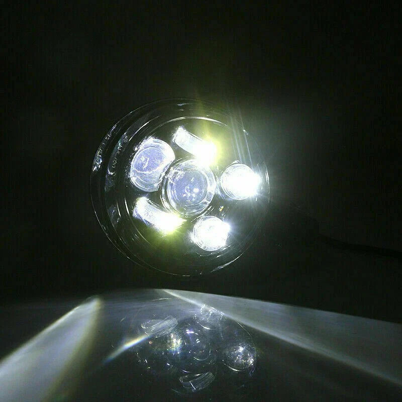 6'' Gloss Black LED Headlight for Harley Sportster Softail Chopper