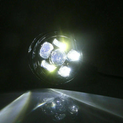 6'' Gloss Black LED Headlight for Harley Sportster Softail Chopper