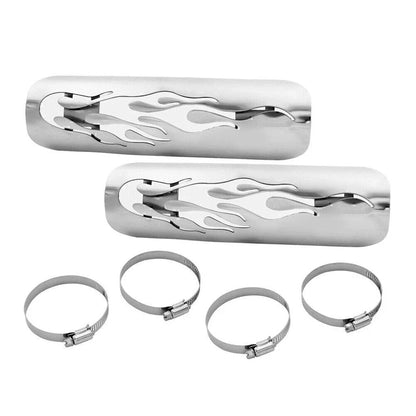 9" Flame Exhaust Pipe Heat Shield Covers for Harley Kawasaki