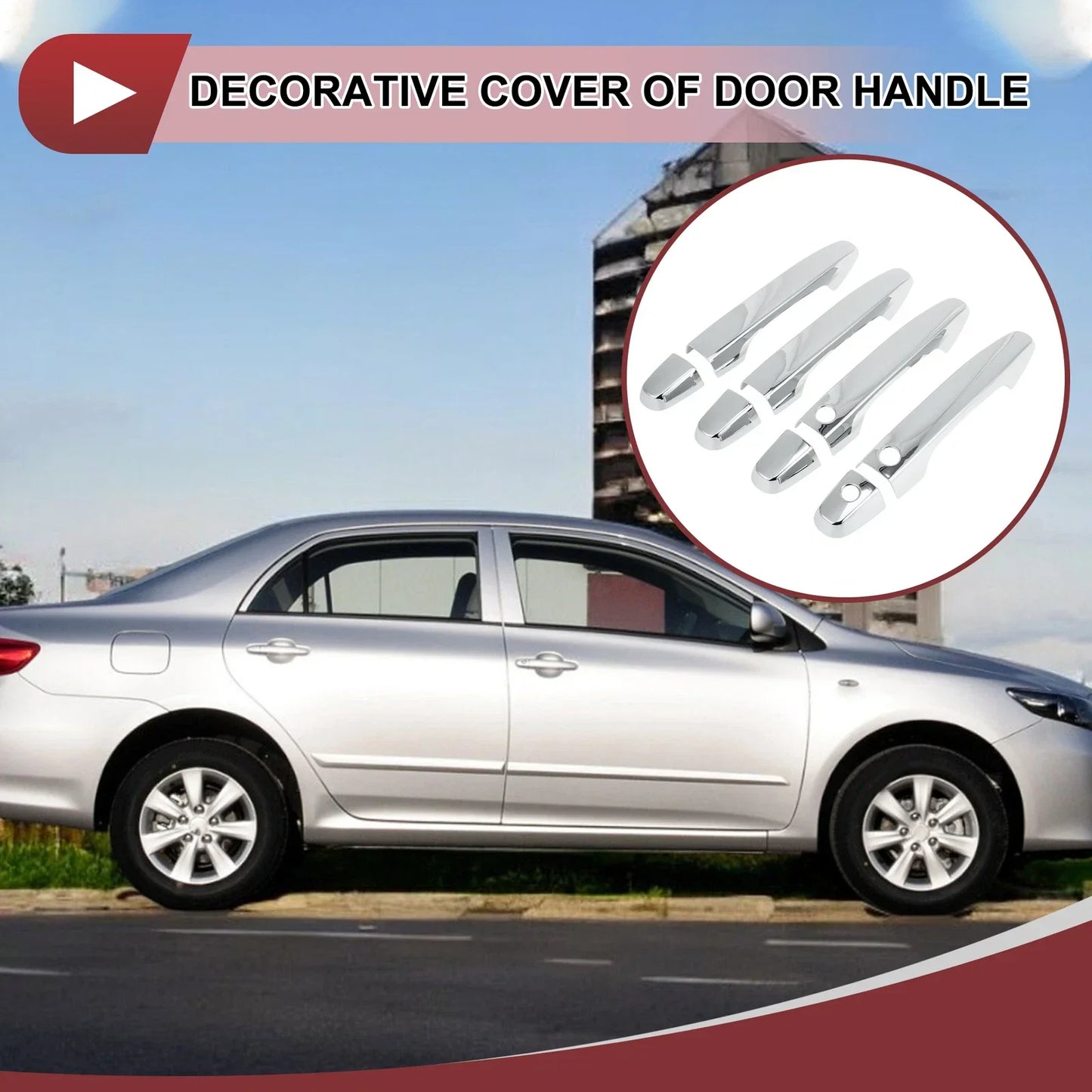 Car Door Handle Cover Set for Honda CR-V 2012-2016 Silver Tone ABS