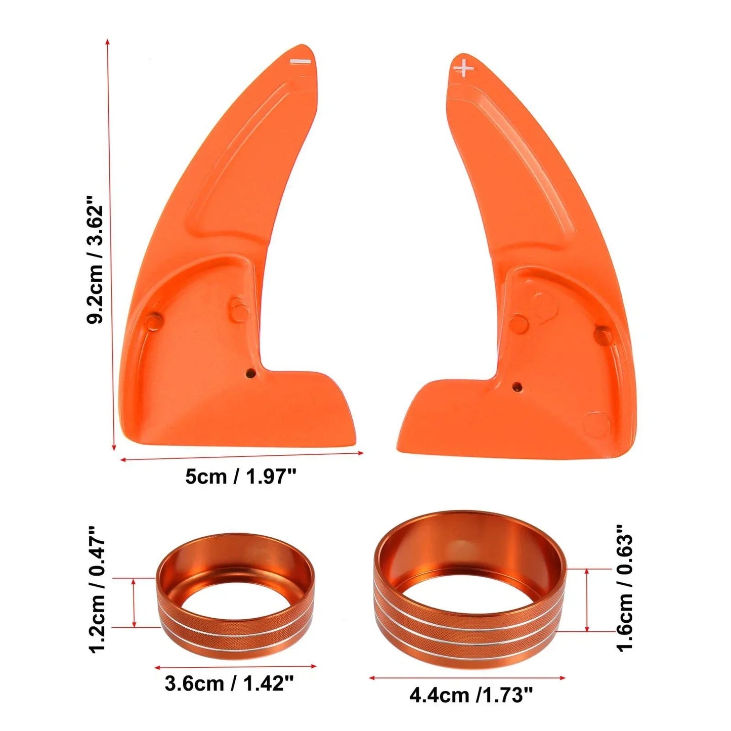 Orange Paddle Shifter AC Volume Knob Cover Ring Trim for Dodge Charger (2011-2023)