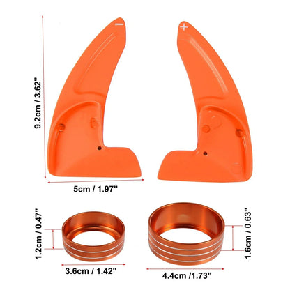 Orange Paddle Shifter AC Volume Knob Cover Ring Trim for Dodge Charger (2011-2023)