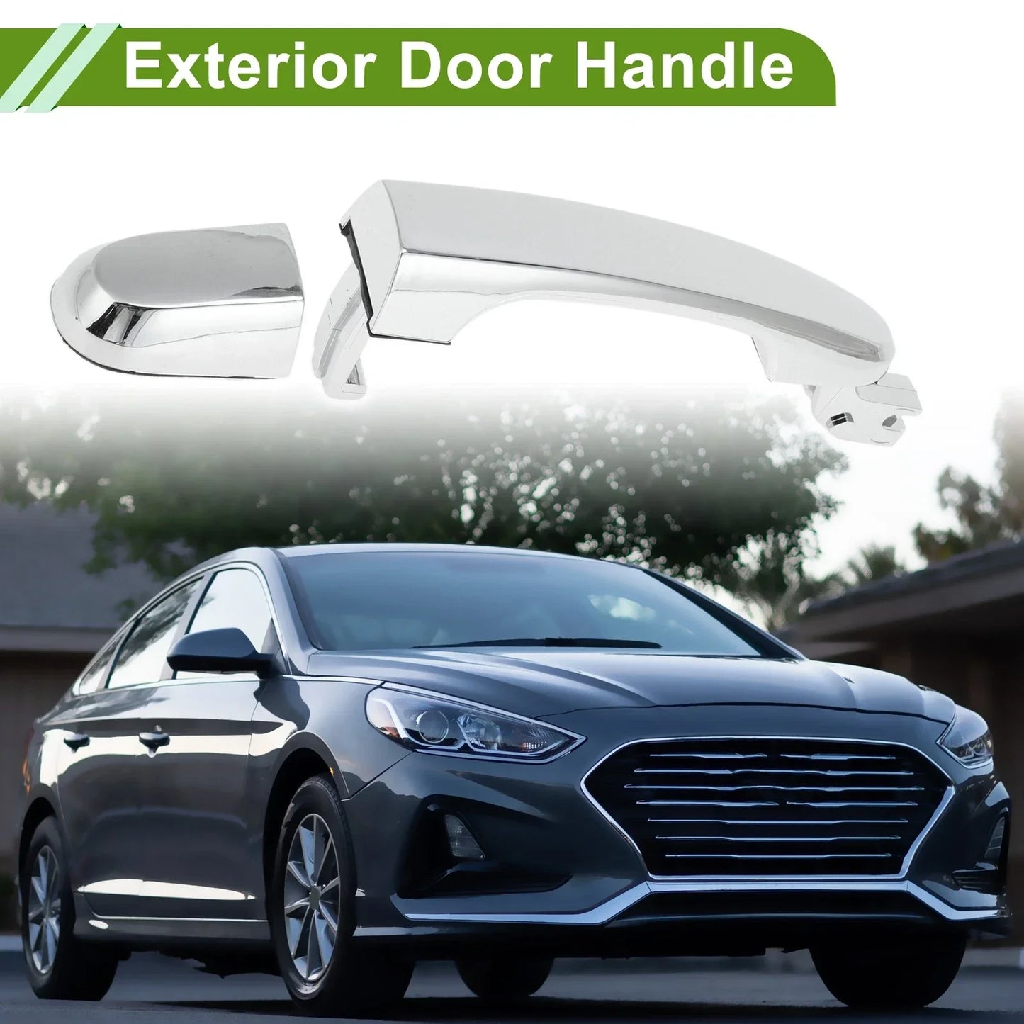 Exterior Door Handle for Hyundai Kia Silver Tone Rear Right (2011-2016)