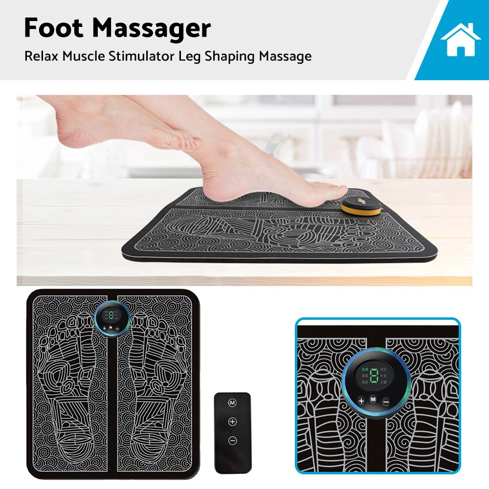Electric Foot Massager Mat EMS Muscle Stimulator for Relaxation & Shaping